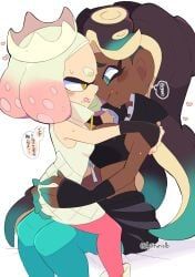 inkling, marina_(off_the_hook_outfit)_(splatoon), marina_(splatoon), octoling, pearl_(splatoon)