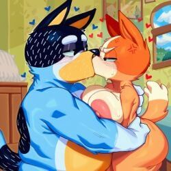 bandit_heeler, bingo_heeler, bluey_(series), trevv, 1boy