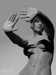 panam_palmer, cyberpunk_2077, faceless_xxx, 1girls, areolae