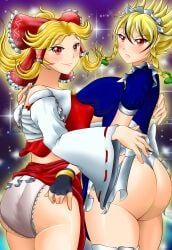 reimu_hakurei, sakuya_izayoi, sonic_(series), touhou, touhou_project