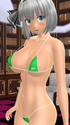 youmu_konpaku, touhou, hati_yukkuri_mmd, big_breasts, black_bow