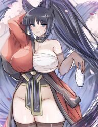 kii_(azur_lane), azur_lane, animal_ears, black_hair, black_thighhighs