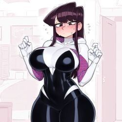 komi_shouko, spider-gwen_(cosplay), komi-san_wa_komyushou_desu, marvel, ass