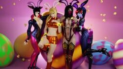 easter_bunny, juri_han, mileena, samus_aran, widowmaker