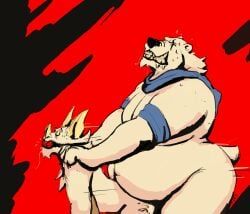 chocolateandmilk, abstract_background, anthro, anthro_on_anthro, anthro_penetrated