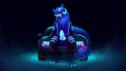 anthro, balls, black_body, blue_body, blue_fur