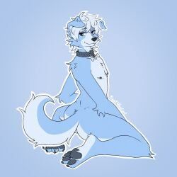 frostwoof, blue_background, blue_body, blue_eyes, blue_fur