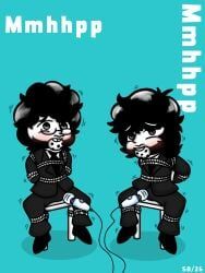 riki_musso, roberto_musso, el_cuarteto_de_nos, black_hair, blue_background