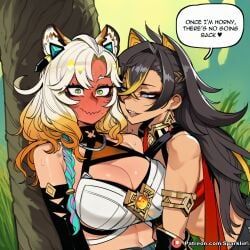 dehya_(genshin_impact), xilonen_(genshin_impact), genshin_impact, patreon, sparklie