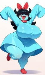 aqua_(deltarune), deltarune, deltarune_chapter_5, 1girl, blush