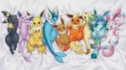all_nine_eeveelutions, eevee, eeveelution, espeon, flareon