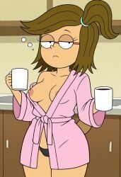 eileen_roberts, regular_show, breasts_out, morning, panties