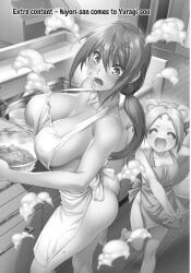 miyazaki_hiyori, shigaraki_koyuzu, yuragisou_no_yuuna-san, 2girls, apron