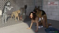 jaydog, 1girls, 5animals, all_fours, ambiguous_penetration
