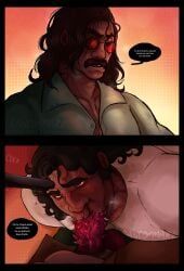 aguiar_(ordem_paranormal), ordem_paranormal, ordem_paranormal_hexatombe, dark_hair, fellatio