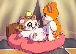 hamtaro, princess_cye-ra_(hamtaro), hamtaro_(series), minum, bed