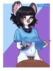 snoopy, peanuts_(comic), anthro, black_hair, blush
