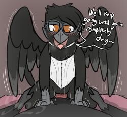 mythology, sombird, avian, blush, clothing
