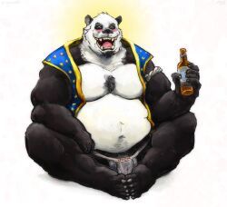 aokmaidu, alcohol, anthro, bear, beer_bottle