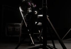 lady_x_(osimai), original_character, osimai, arms_behind_back, black_bodysuit