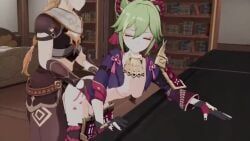 aether_(genshin_impact), kuki_shinobu, genshin_impact, kishibakura_(bakurakishi), 1boy
