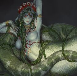 original, mossacannibalis, 1girl, absurdly_long_hair, black_background