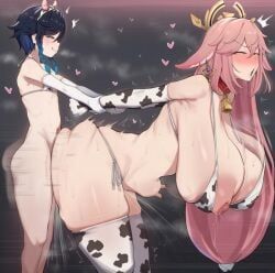 venti_(genshin_impact), yae_miko, genshin_impact, hoyoverse, mihoyo