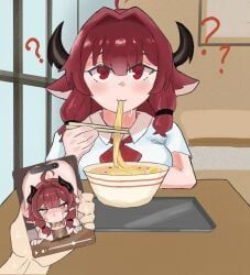 goat-chan_(enarane), original, leaf_painting, 1girls, 2boys