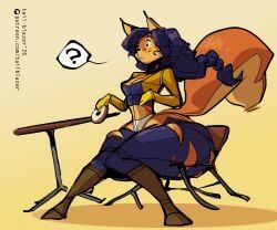 carmelita_fox, sly_cooper_(series), tail-blazer, anthro, ass_expansion