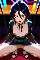 rukia, rukia_kuchiki, bleach, black_dress, black_eyes