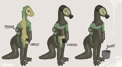 7b7a2f, 3_toes, anthro, balls, biped