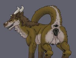 mustard_(welcometothevoid), animal_genitalia, arched_tail, bedroom_eyes, black_anus