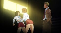 asada_shouko, iizuka_mika, ishino_kachi, panchira_teacher, 1boy