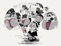 jeganzero, anthro, ashley_(soft_rain), beverage, big_breasts