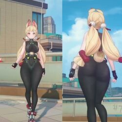 alice_thymefield, zenless_zone_zero, hazeker, 1girls, ass