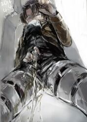 levi_ackerman, attack_on_titan, shingeki_no_kyojin, clothed, incontinence