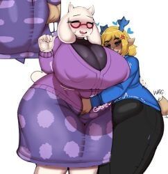 carol_holiday, toriel, deltarune, undertale_(series), fladdykin