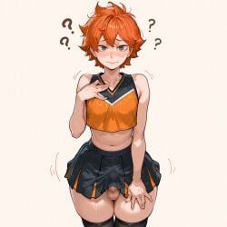 hinata_shouyou, haikyuu!!, cheerleader, cheerleader_outfit, erection