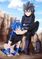 original_characters, self_insert, oc, 2girls, barefoot
