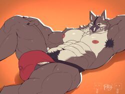 romeul_(zenless_zone_zero), zenless_zone_zero, paperbagguydude, 1boy, abs