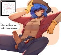 sunny_day_jack, something's_wrong_with_sunny_day_jack, lomayaret_leon, blue_hair, cowboy_hat