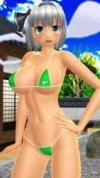 youmu_konpaku, touhou, hati_yukkuri_mmd, big_breasts, bikini
