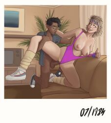 gagan_stuart, guiltymerchant, 80's_theme, 80s_clothing, dark-skinned_male
