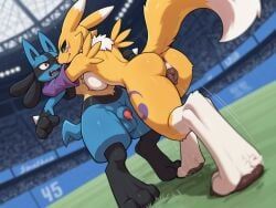 digimon_(species), generation_4_pokemon, lucario, pokemon_(species), renamon