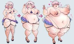chocobabka, bbw, bimbofication, fishnets, hair_shrinking