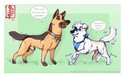 kazbek, pushok, space_dogs, fennec_(artist), animal_genitalia
