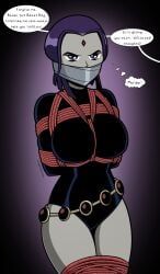 raven_(dc), teen_titans, imightbemick, 1girls, arms_behind_back