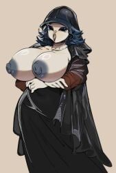 bojinko, animal_humanoid, anthro, areola, arm_under_breasts