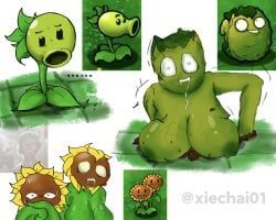 peashooter_(pvz), sunflower_(pvz), twin_sunflower_(pvz), wall-nut_(pvz), electronic_arts