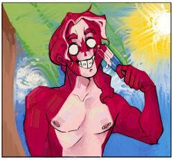 canada_(countryhumans), countryhumans, citrioli, 1boy, beach_background